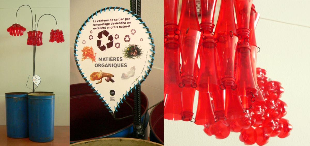 poubelle de tri artistique sur mesure bacs fleurs implantation manifestation exposition recccyclage